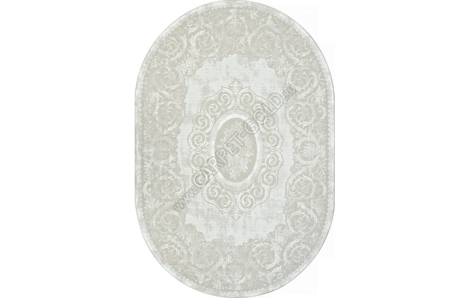 Ковер E413AC - BEIGE / WHITE - Овал - коллекция SIROCCO