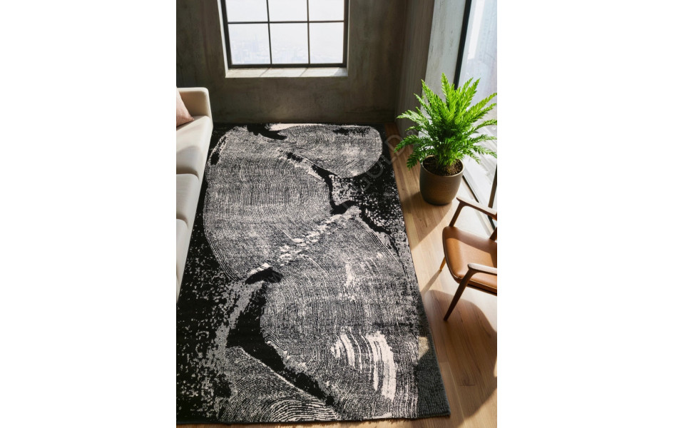 Ковер на пол AC46 - Черный - Прямоугольник - коллекция ORION